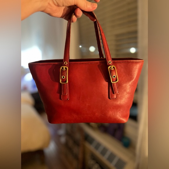 Coach legacy mini vintage red leather mini market tote RARE in great condition - Picture 2 of 8